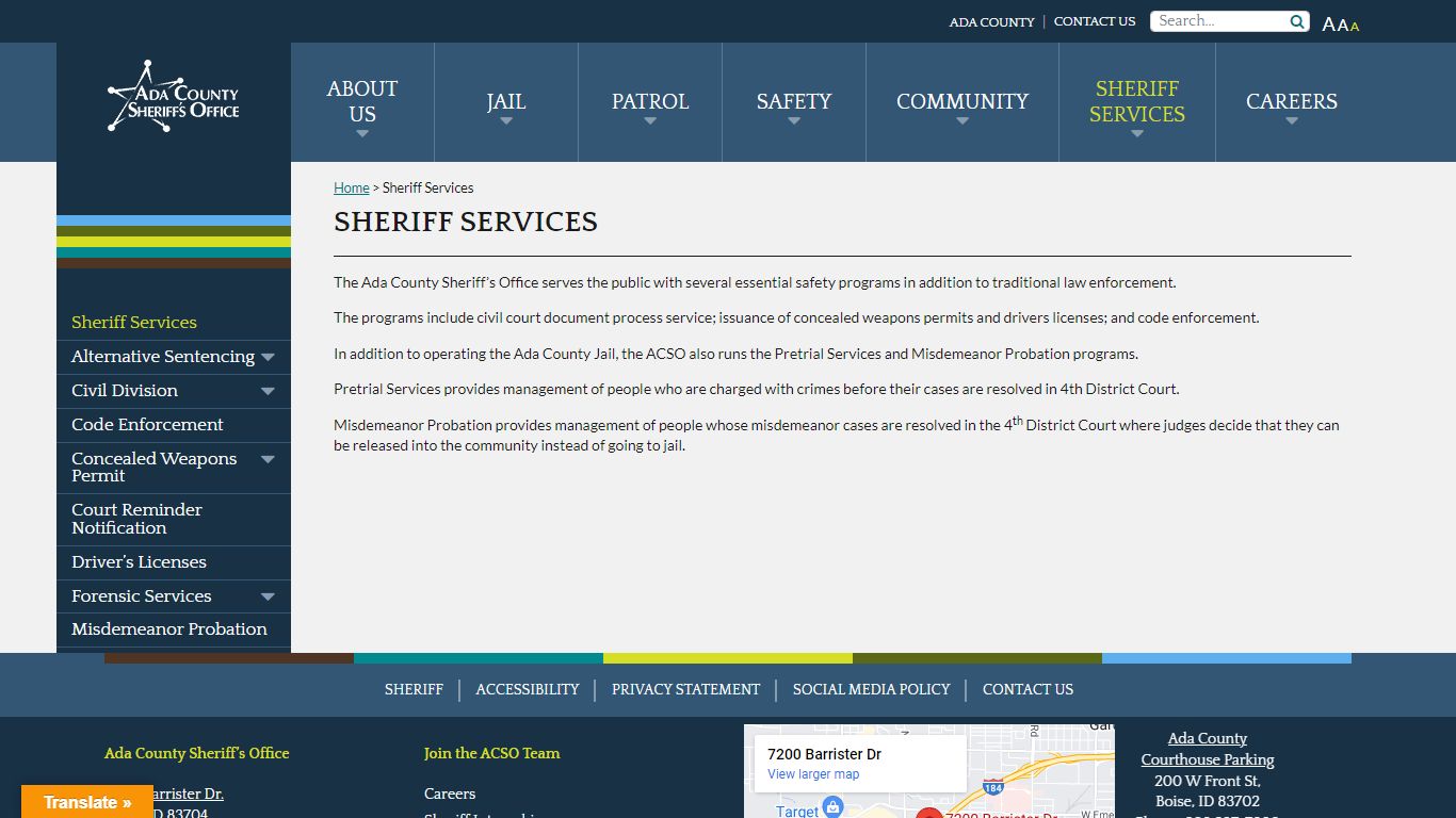 Sheriff Services - Ada County Sheriff